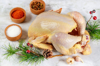 Close-up of food on table