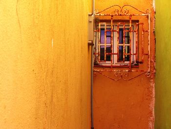 Close-up of closed door of building