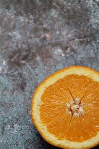 High angle view of orange slices