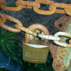 Close-up of rusty chain