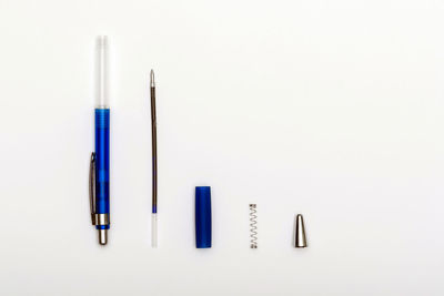 Close-up of objects over white background