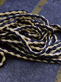 High angle view of rope