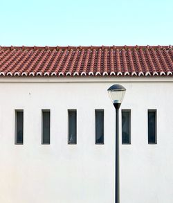 Low angle view of building against clear sky