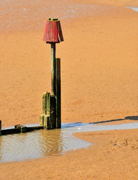 Depth marker at beach