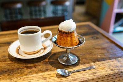 Coffee cup on table
