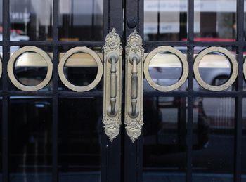 Close-up of metal door