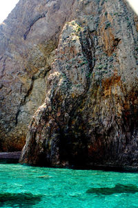 Rock formation in sea