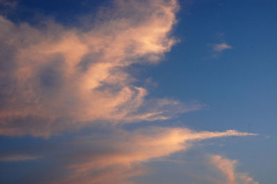 Low angle view of sky during sunset