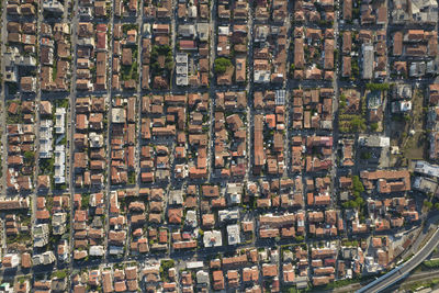 Aerial photographic documentation of a highly urbanized area by day