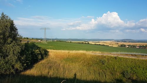 Scenic view of field against sky