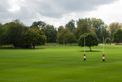 View of golf course against sky