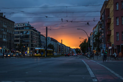 View of city street at night