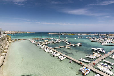 High angle view of beach against sky