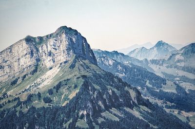 Scenic view of snowcapped mountain against sky