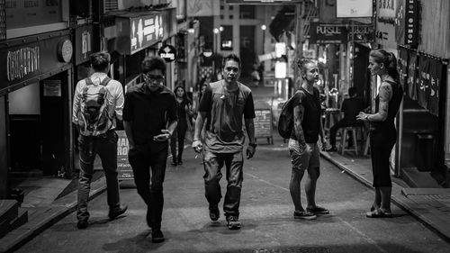 People walking on street