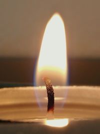 Close-up of burning candle