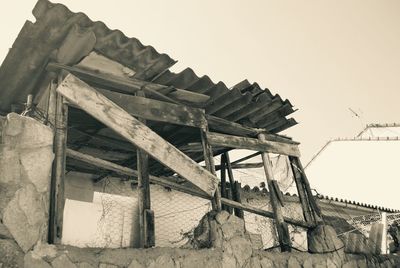 Low angle view of built structure against clear sky