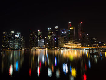 Illuminated city at night