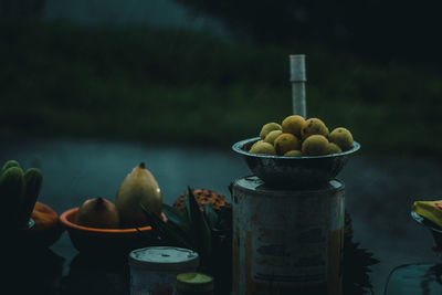 Close-up of fruits on table