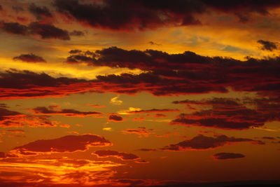 Scenic view of dramatic sky during sunset