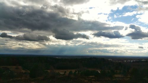 Scenic view of landscape against cloudy sky