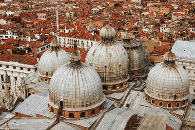 High angle view of st marks cathedral and buildings in city