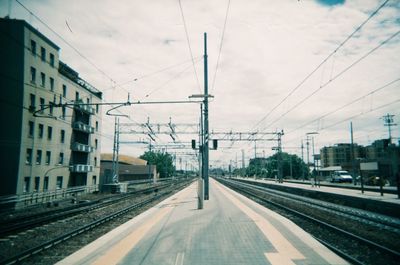 Railroad tracks against sky