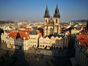 High angle view of city