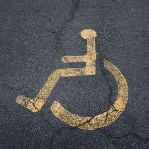 Wheelchair traffic signal on the street in bilbao city spain