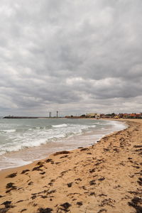 Scenic view of beach against sky