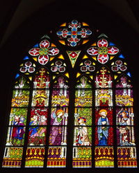 Close-up of stained glass window