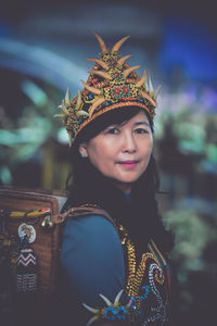 Portrait of young woman wearing traditional clothing