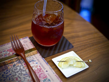 Close-up of food on table