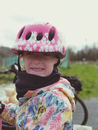 Portrait of cute girl smiling