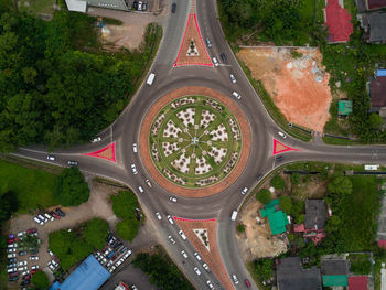 High angle view of road in city