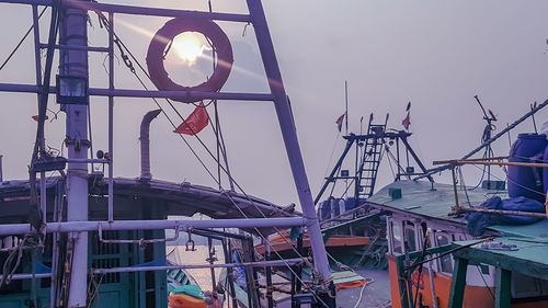 Low angle view of sailboat against sky