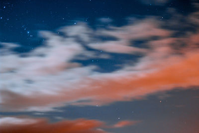 Low angle view of sky at night