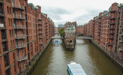 The warehouse district speicherstadt during spring in hamburg, germany.