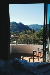 Scenic view of mountains against clear sky