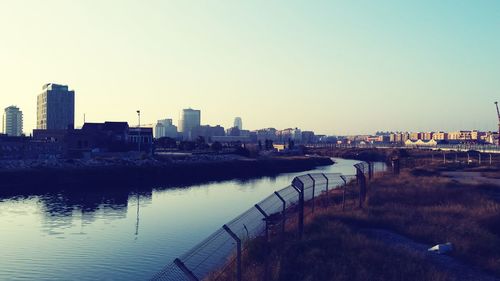 View of river against clear sky