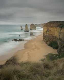 Scenic view of beach against sky