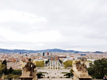 High angle view of townscape against sky