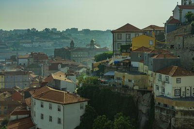 High angle view of townscape against sky