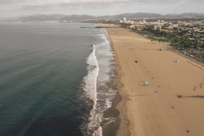 High angle view of beach in city