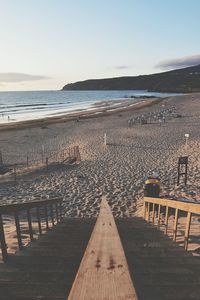 Scenic view of beach against sky