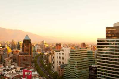 The wealthy neighborhood of isidora goyenechea, with el bosque avenue, las condes, santiago, chile