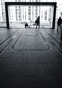 Woman walking in city