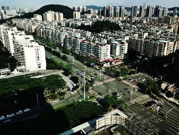 High angle view of cityscape