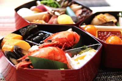 Close-up of sushi on plate