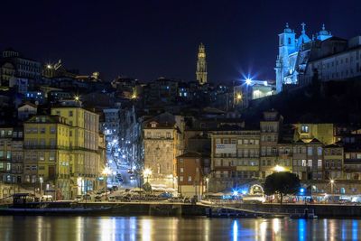 View of illuminated cityscape at night